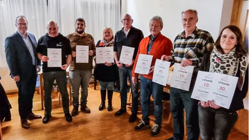 Zahlreiche Mitglieder wurden beim TTC Egenhausen geehrt. Foto: TTC Egenhausen