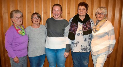 Bei der Versammlung (von links): Anneliese Leimenstoll, Tanja Gerger, Sarah Eckert, Angelika Weisser und Sigrid RothkrantzFoto: Borho Foto: Schwarzwälder Bote