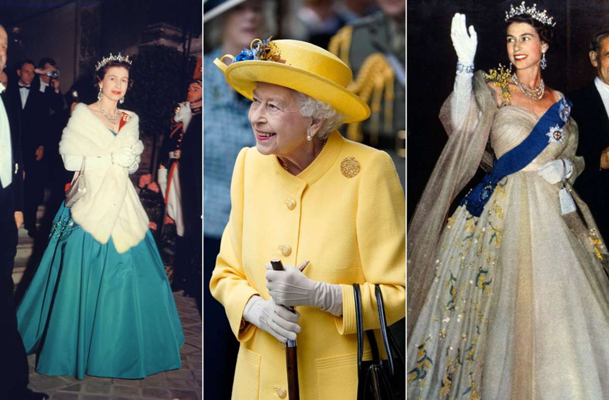 Drei Bilder aus drei Jahrzehnten: Queen Elizabeth II. blieb sich modisch stets treu. Foto: Imago/Zuma Wire/iImages/United Archives International