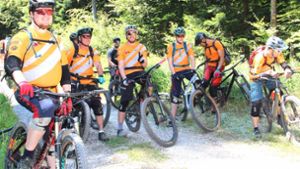 Die ersten Mountainbiker sausen den Thanheim-Trail herab