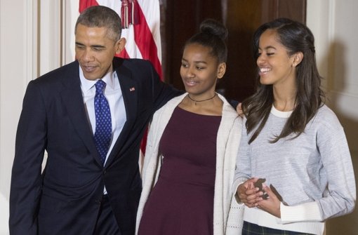 US-Präsident Barack Obama mit seinen Töchtern Malia (rechts) und Sasha. Foto: dpa