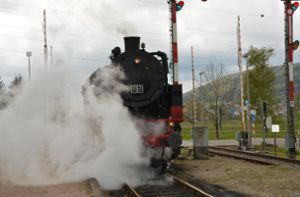 Die Lok der Sauschwänzlebahn D262 lässt in diesem Jahr auf Grund von ganzjährigen Wartungsarbeiten keinen Dampf ab. Foto: Herrmann