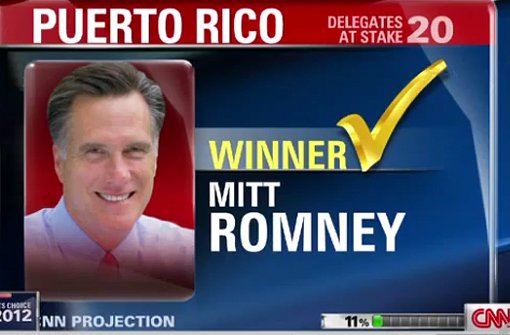 Klarer Gewinner in Puerto Rico: Mitt Romney Bewerber um die republikanischer Präsidentschaftskandidatur  Foto: Screenshot