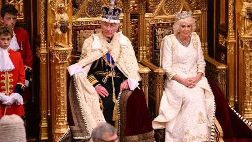 König Charles III. und Königin Camilla beim „State Opening of Parliament“. Foto: AFP/LEON NEAL