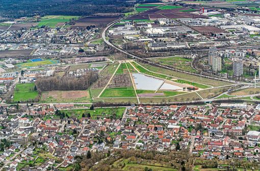 Seit der Eingemeindung ist Mietersheim von 1200 auf mehr als 2000 Einwohner angewachsen. Zur Gemarkung gehört auch das LGS-Gelände. Quelle: Unbekannt