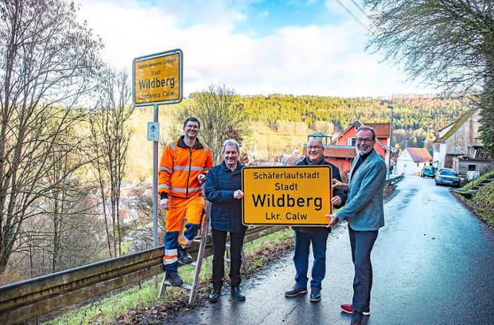 Schäferlaufstadt Wildberg: Auf den neuen Ortsschildern verewigt