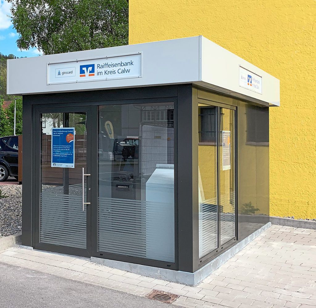 Der neue  Selbstbedienungspavillon der Raiffeisenbank auf dem Gelände der Firma Elektro Seeger in Rohrdorf. Foto: Raiba Foto: Schwarzwälder Bote
