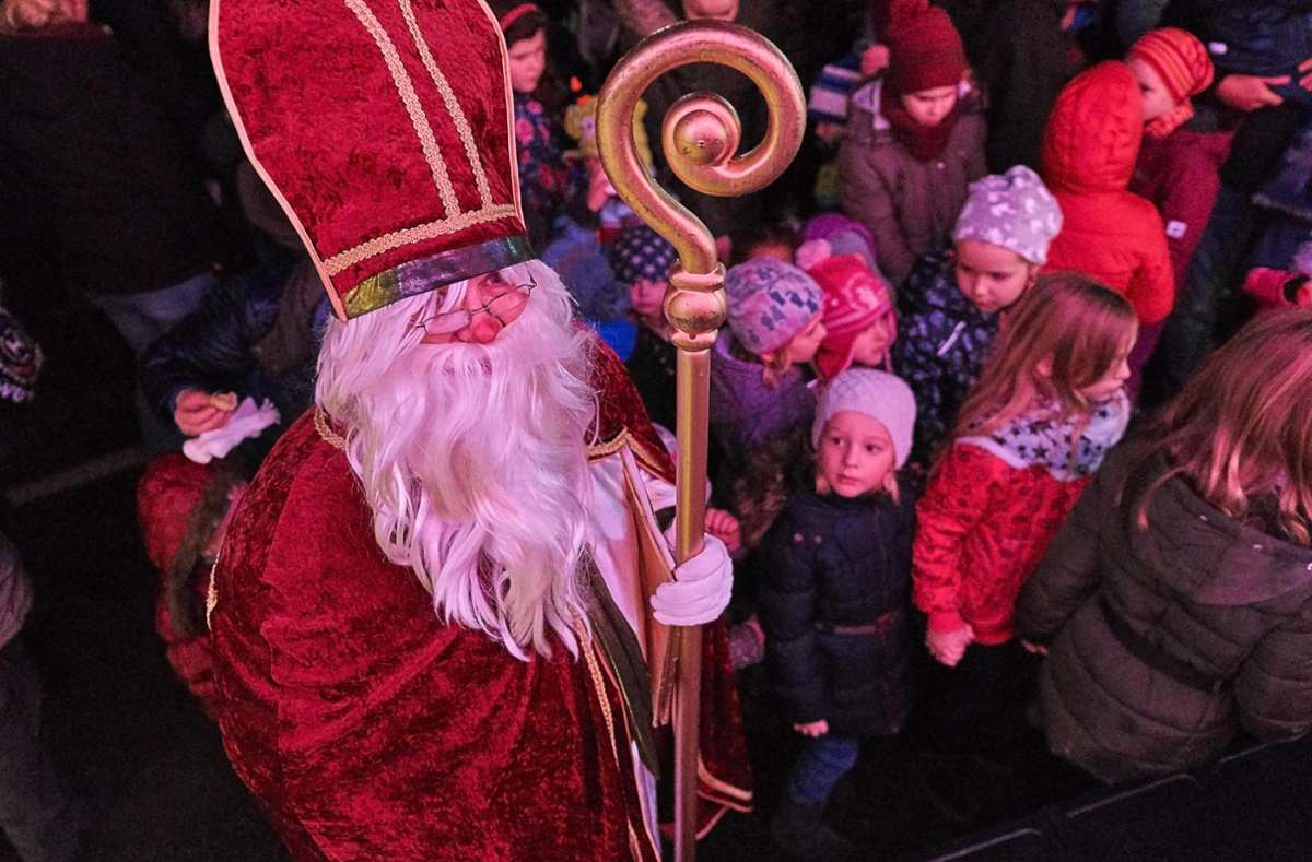 Der Nikolaus – ein Highlight des Horber Advent. Hier Peter Woikowski bei seinem letzten Auftritt 2019. Der beliebte Horber geht jetzt in den Nikolaus-Ruhestand