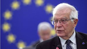 Der EU-Außenbeauftragte Josep Borrell verkündete die Details des neuen Sanktionspakets. Foto: AFP/FREDERICK FLORIN