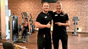 Im neuen Studio: Fitnesstrainer Christian Prehn (von links)  und Clubleiter Markus Klos Foto: Wallburg
