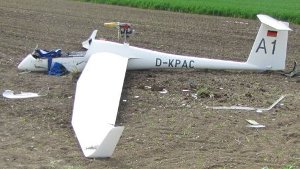 Segelflugpilot stirbt bei Bruchlandung