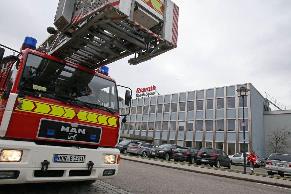 Feuerwehreinatz bei Bosch Rexroth in Horb.