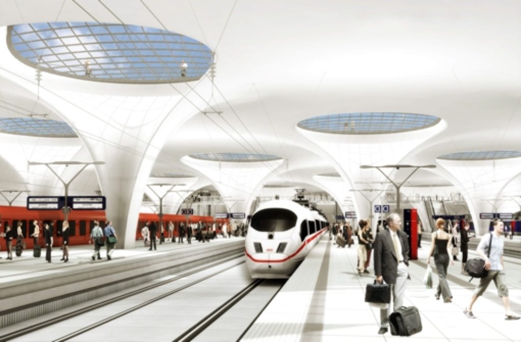 Der neue Stuttgarter Hauptbahnhof. Foto: Visualisierung: Aldinger & Wolf