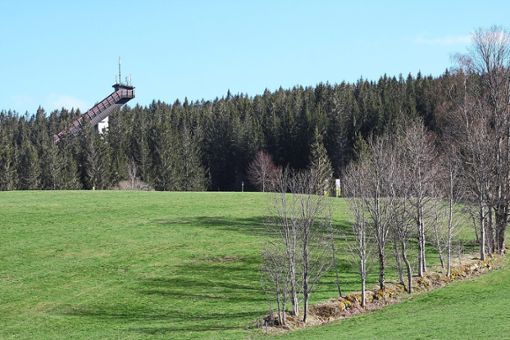 Südwestlich der Langenwaldschanze soll der rund 57,44 Meter hohe Turm erstellt werden.Foto: Börsig-Kienzler Foto: Schwarzwälder Bote