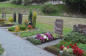 Im oberen hinteren Friedhofsteil sollen neuen Bestattungsformen wie Rasenerdgräber angeboten werden. Foto: Herzog