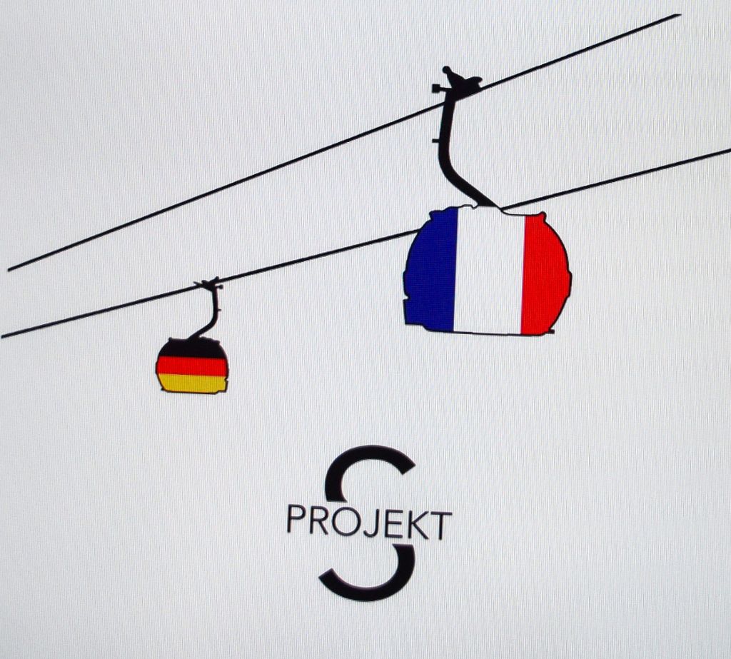 Das Logo des Projekt S, wie der Europa-Park sein Seilbahn-Vorhaben nennt. Dazu gehören natürlich Gondeln in den jeweiligen Landesfarben.  Grafik: EP