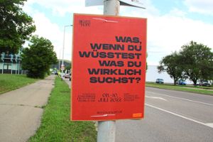 An vielen Stellen in der Stadt und im Umkreis weisen Plakate auf die Großveranstaltung am Flugplatz hin.  Foto: Kratt