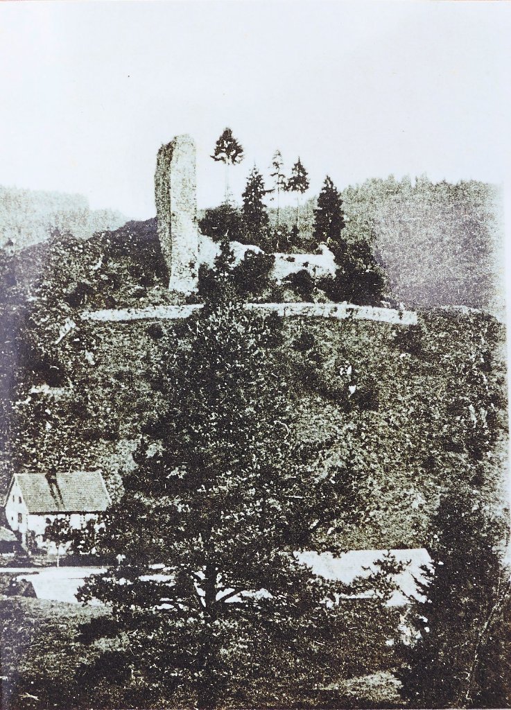 Auf älteren Postkarten von Hammereisenbach war die Burgruine Neu-Fürstenberg fast immer dabei.