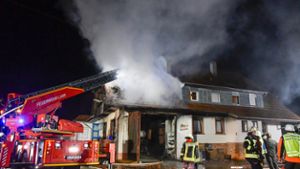 Dachstuhl in Dörlinbach brennt