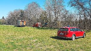 Ein Waldbrand ist am Montag in Mühlen an der Bahnlinie zwischen Horb und Eutingen ausgebrochen. Foto: Feuerwehr Horb