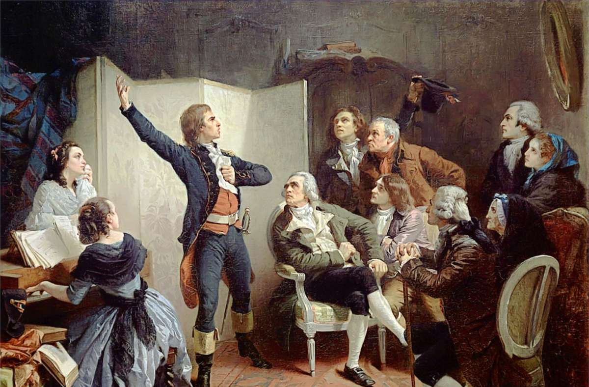 Das im 19. Jahrhundert entstandene Gemälde des französischen Malers Isidore Pils zeigt den Verfasser der „Marseillaise“ im ­Salon des Straßburger Bürgermeisters Philippe-Frédéric de Dietrich. Foto: Foto: Wikipedia