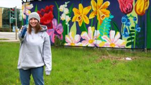 Graffitti-Künstlerin verschönert den Balinger Ortseingang