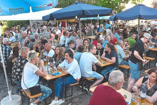 Viele Besucher fanden sich zum Sommerfest des Musikvereins Salzstetten auf dem Rathausplatz ein. Fotos: Maier Foto: Schwarzwälder Bote