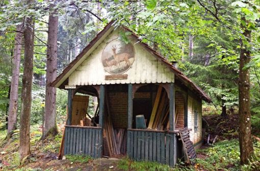 Die Jagdhütte im Friesenheimer Wald mit einem Gemälde von Franz Eble Foto: Bohnert-Seidel