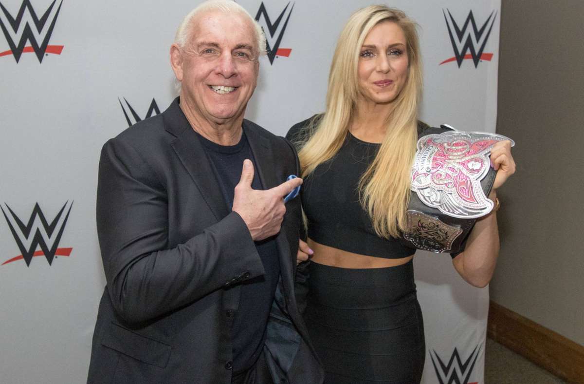 Ric Flair mit seiner Tochter Ashley, die unter dem Namen Charlotte Flair ein Star der World Wrestling Entertainment ist. Foto: imago/nph