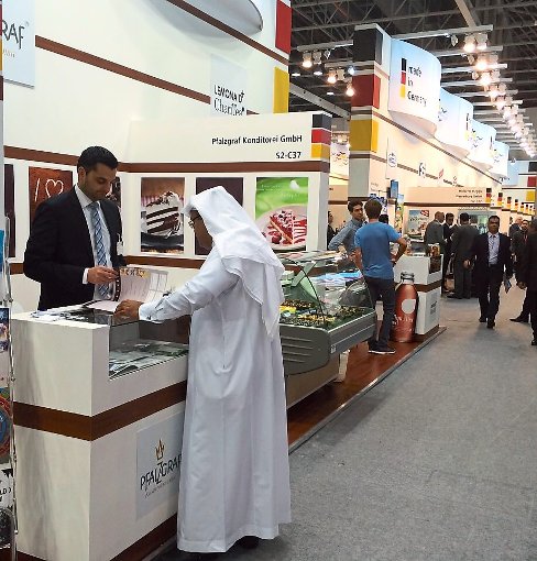 Die Pfalzgraf Konditorei stellte zum zweiten Mal auf der  Lebensmittelfachmesse in Dubai aus.  Foto: Pfalzgraf Konditorei Foto: Schwarzwälder-Bote
