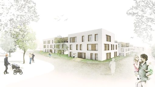 So sollen die Mehrfamilienhäuser im Neubaugebiet Brunnenstraße in Neuhengstett später einmal aussehen. Visualisierung: Architektur 6H Foto: Schwarzwälder Bote