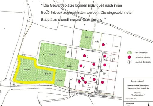 Das markierte Gelände beim Würzbacher Kreuz  hat Medentika CNC gekauft.  Foto: Medentika CNC/Stadt Calw Foto: Schwarzwälder Bote