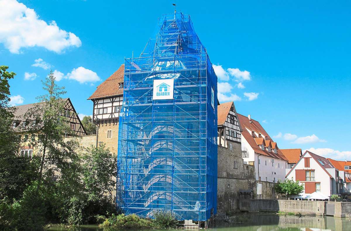Wasserturm in Balingen: Dem Wahrzeichen aufs Dach steigen