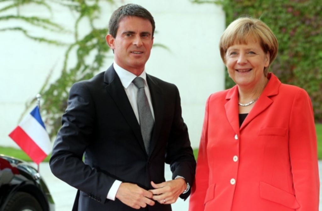 Manuel Valls und Angela Merkel in Berlin.  Foto: dpa