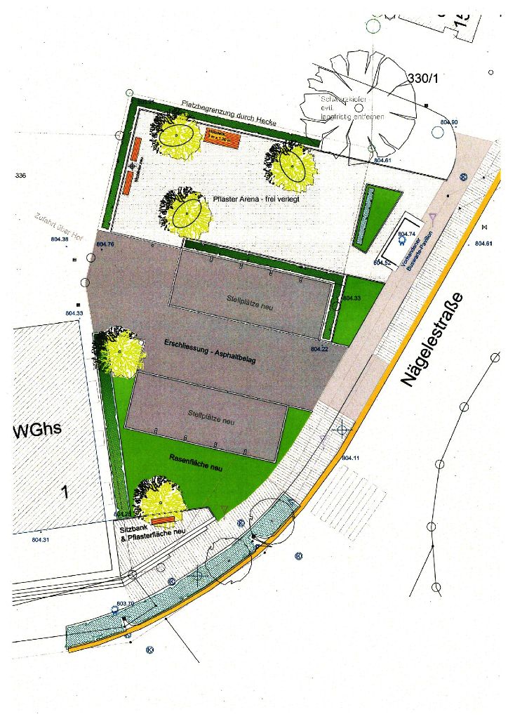 Der Plan zeigt: Auch grüne Bereiche sind auf dem Areal künftig vorgesehen. Plan: Stadt Albstadt