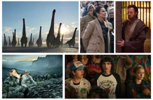 Unsere Streaming-Empfehlungen fürs Wochenende: „Ein Planet vor unserer Zeit“, „Borgen“, „Obi-Wan Kenobi“, „Stranger Things“, „Wild Republic“ (von links oben im Uhrzeigersinn) Foto: Apple TV+, Netflix (2), Disney+, Magenta TV