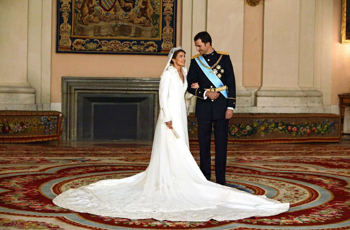Letizia und Felipe bei ihrer Hochzeit in Madrid Foto: imago images//Charles Hammarsten/
