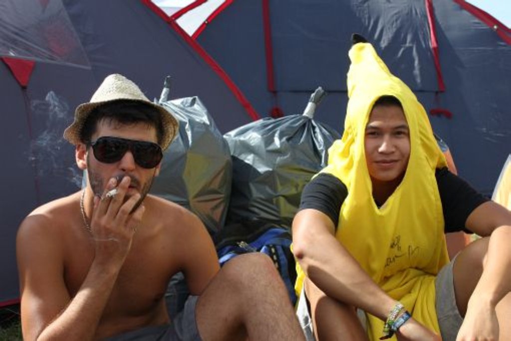 Regenmantel und Gummistiefel konnten beim diesjährigen Mini-Rock-Festival getrost zu Hause bleiben.