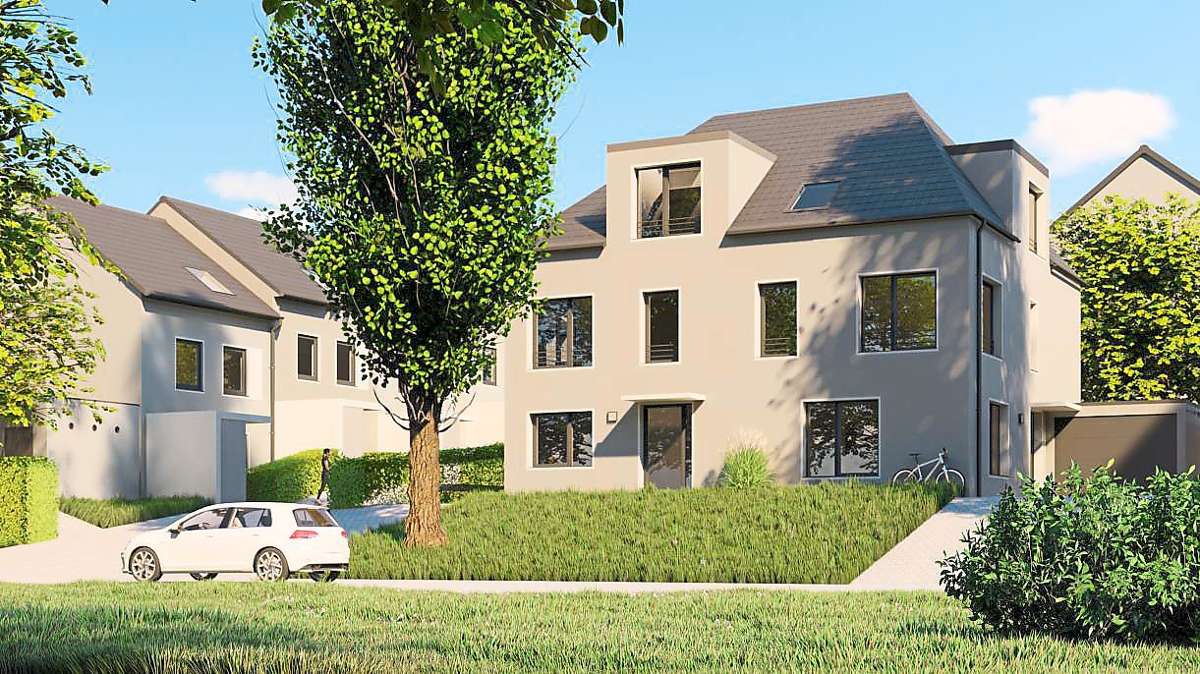 Ein Beispiel für die geplanten Häuser – die Farben stehen allerdings noch nicht sicher fest. Foto: Deutsche Reihenhaus AG