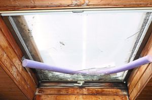 Nach dem Hagelunwetter in einem Bösinger Haus: Schäden an Dachfenstern, Kellerwänden und Kellerböden.  Foto: Hölsch