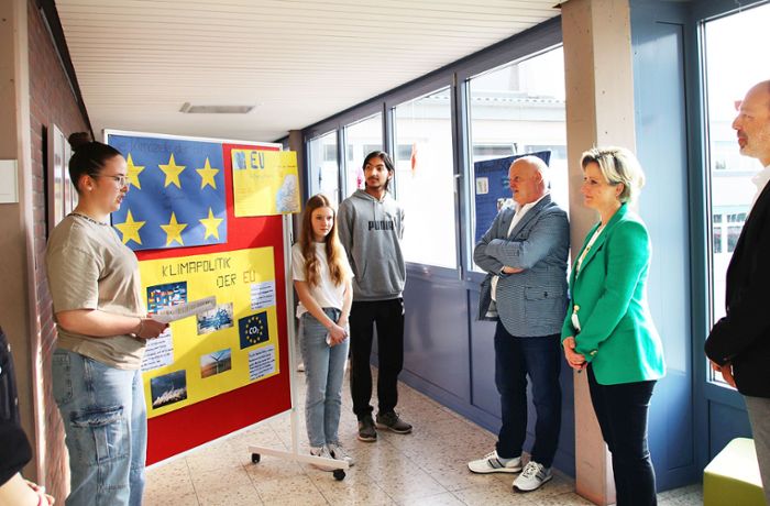 Realschule Meßstetten: Am EU-Schulprojekttag war Nicole Hoffmeister-Kraut zu Gast