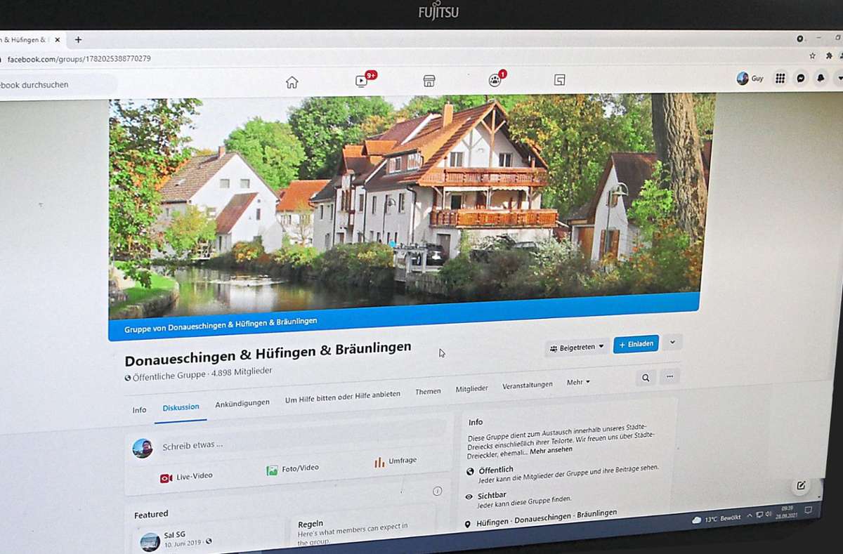 Für den digitalen Austausch im Städtedreieck ist die Facebook-Gruppe Donaueschingen  Hüfingen  Bräunlingen ein beliebter Anlaufpunkt. Kürzlich kam es hier zu einer hitzigen Debatte. Foto: Wursthorn