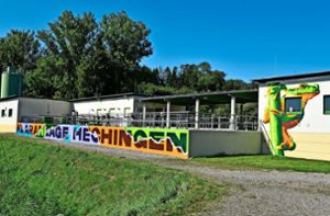 Ein Graffiti-Kunstwerk ziert die Hechinger Kläranlage. Foto: Jauch