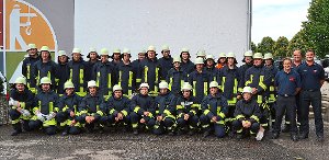 Die neuen Truppführer der Feuerwehren Sulz und Vöhringen  mit ihren Ausbildern Foto: Heidepriem Foto: Schwarzwälder-Bote