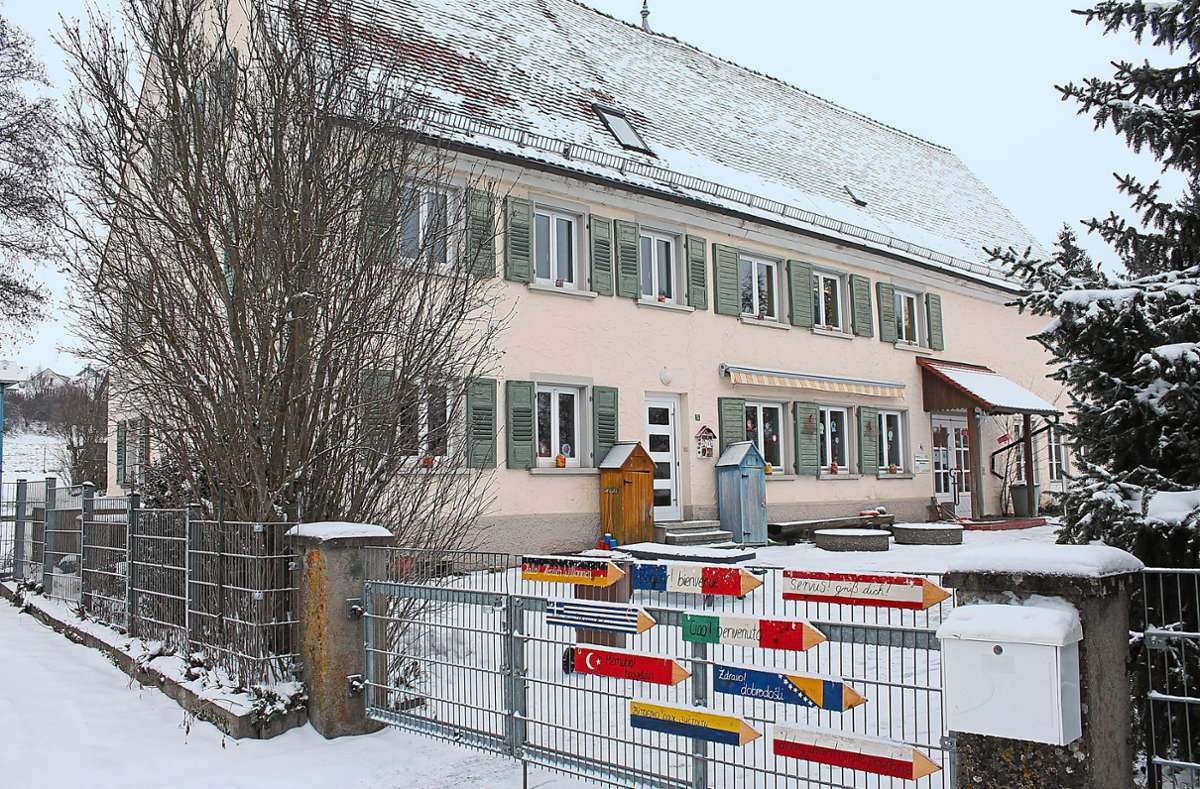Der Kindergarten in Pfohren im Dezember 2022. Hier sollen in einem Container zusätzliche Betreuungsplätze geschaffen werden. Foto: Lutz Rademacher