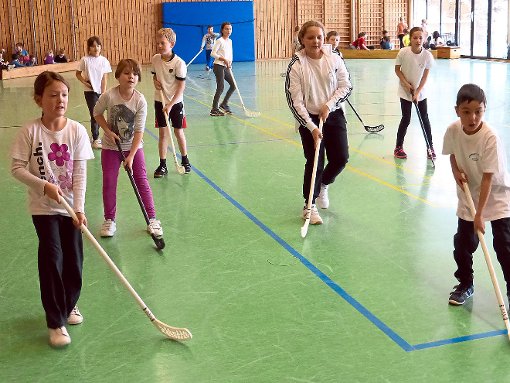 Bei der Frobenius-Thomsin-Schule war gestern Teamhockey angesagt. Die Teams hatten viel Spaß bei ihren Wettkämpfen. Foto: Suttheimer Foto: Schwarzwälder-Bote