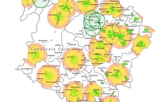 Die vom Landkreis 2009 erstellte Karte der Breitbandversorgung hat in fast allen Teilen noch heute Gültigkeit.  Foto: Landratsamt