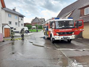 Feuerwehrdauereinsatz in Deißlingen, als es über der Gemeinde stark regnete und hagelte. Foto: Feuerwehr