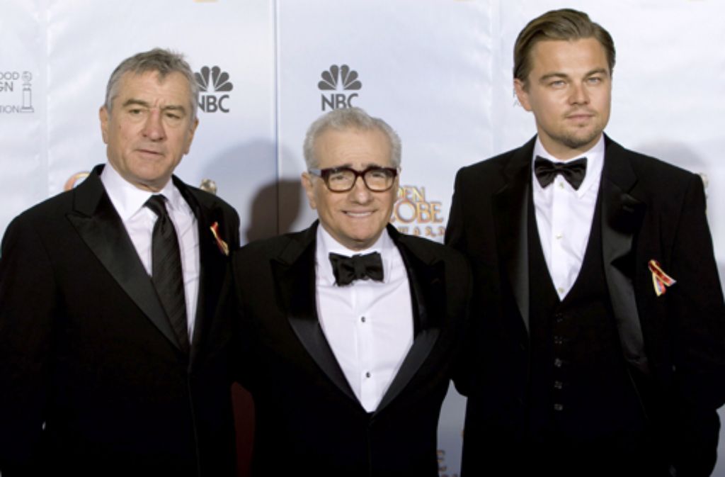 Robert de Niro, Martin Scorsese, Leonardo DiCaprio (von links). Foto: dpa