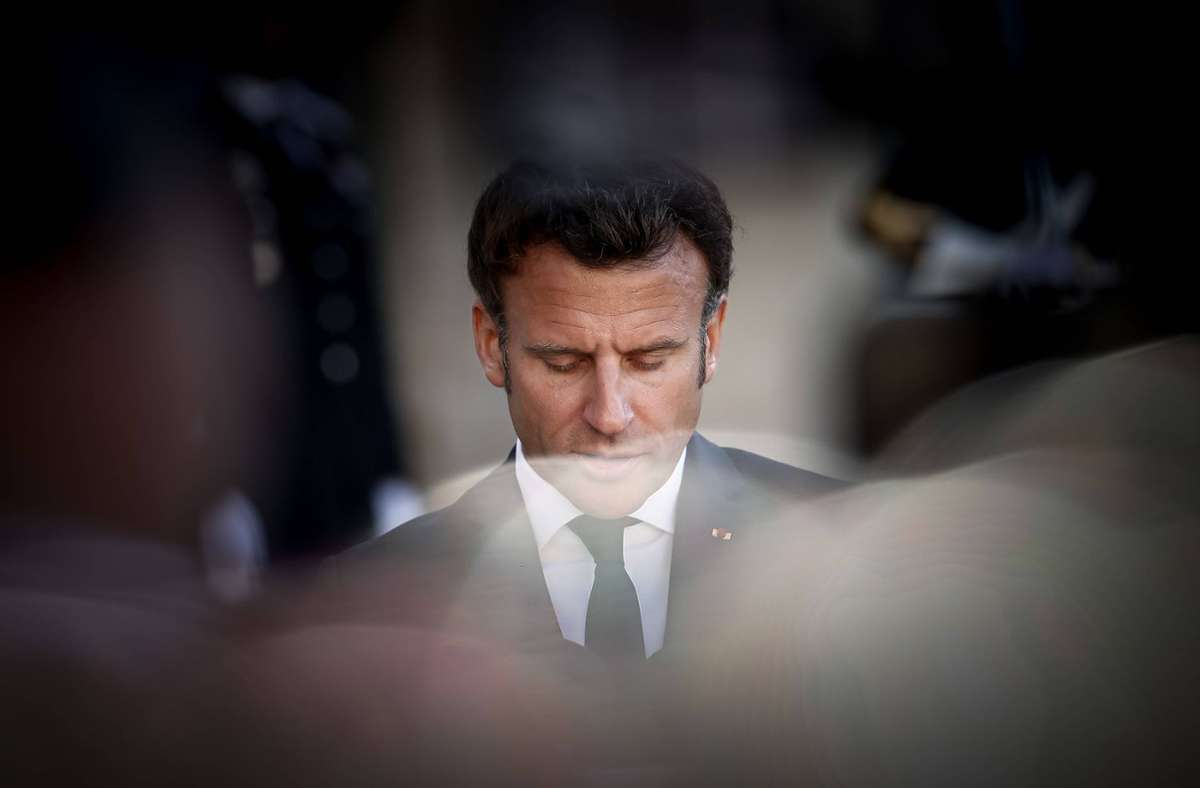 Unter Druck: Frankreichs Präsident Emmanuel Macron. Foto: Imago//Aurelien Morissard